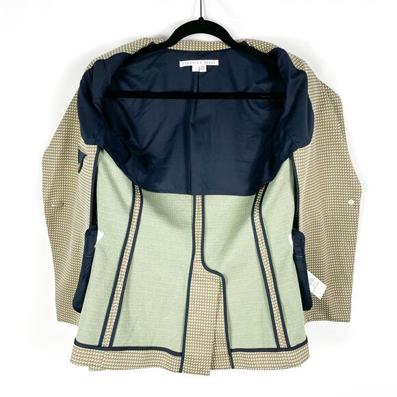 Veronica Beard Zeni Blazer Green Brown Jacket One-Button Long Sleeve Sz 2 - Picture 13 of 14